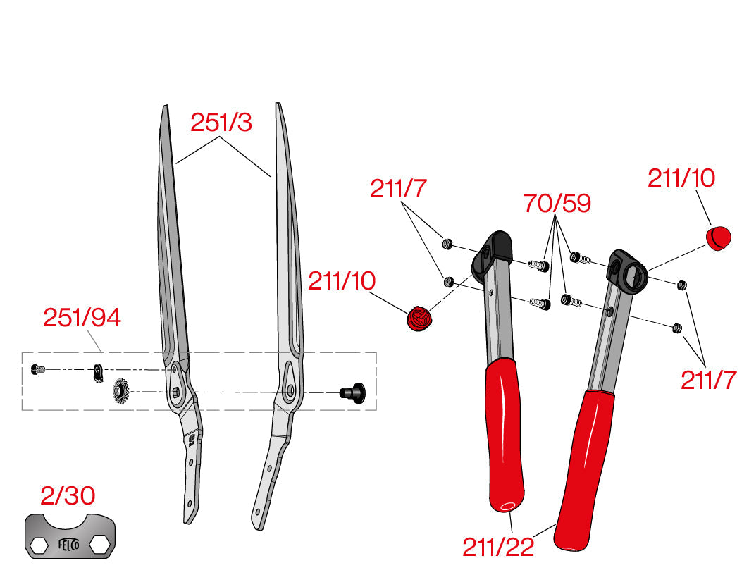 Spare parts for FELCO 251-57