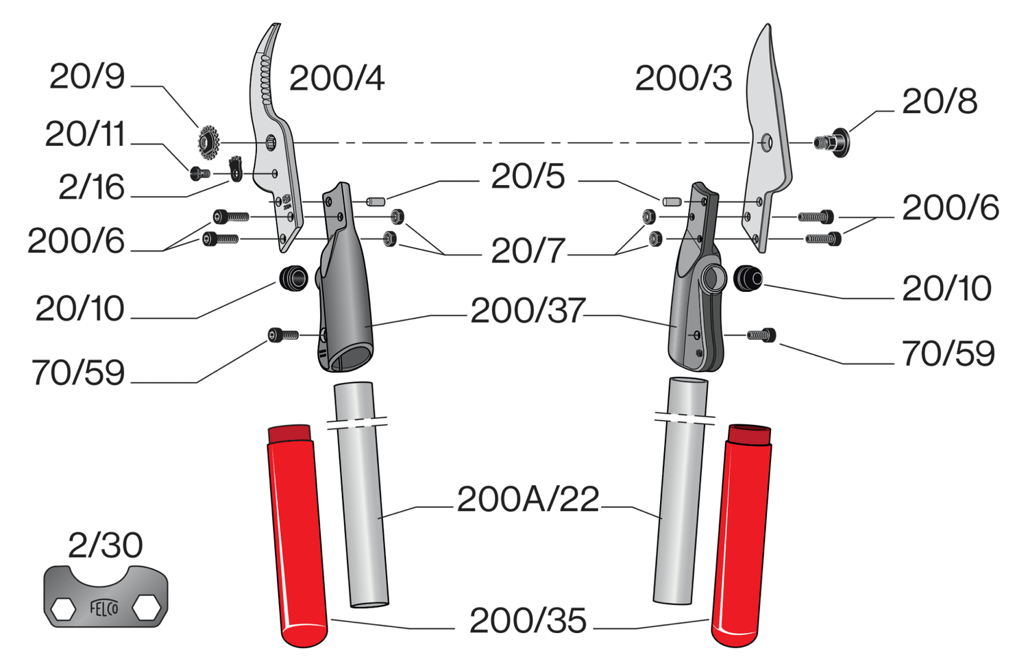 Spare parts for Felco 200A-40