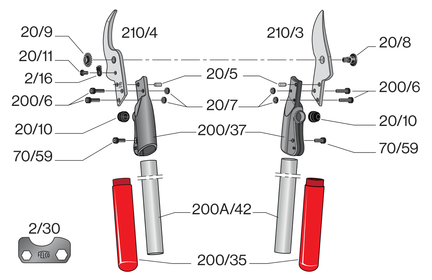 Spare parts for Felco 210A-60